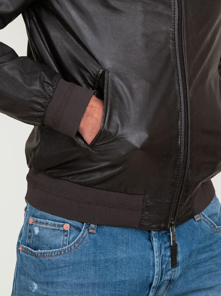 GIACCA IN PELLE MARRONE SCURO ELVIS 06 JACK LEATHER 