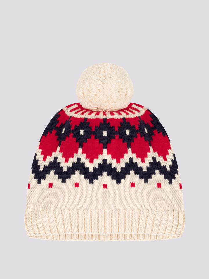 BERRETTO JACQUARD IN LANA A08DM 01 PETIT BATEAU 