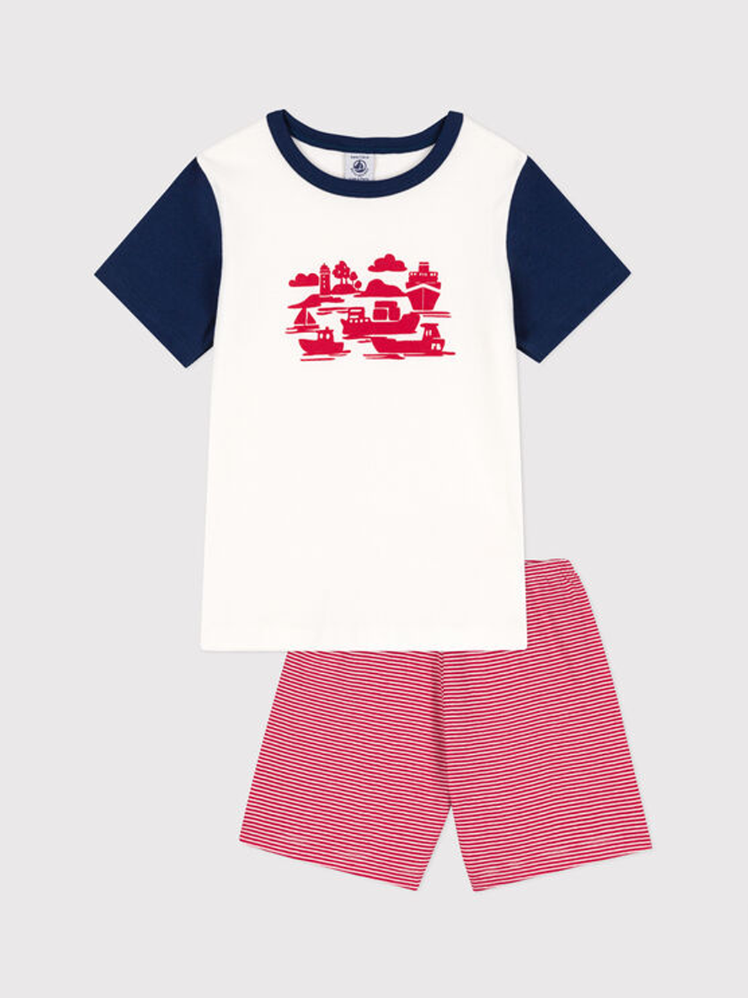 Pigiama Corto Bambino In Cotone Le Havre A06LL 01 PETIT BATEAU 