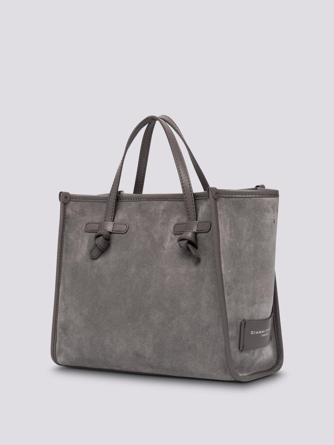 TOTE MISS MARCELLA 32 in camoscio grigio chiaro BS 9752 CM-PL 9210 GIANNI CHIARINI 