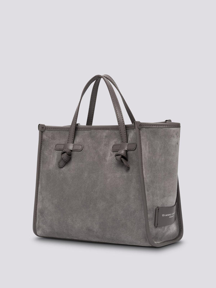 TOTE MISS MARCELLA 32 in camoscio grigio chiaro BS 9752 CM-PL 9210 GIANNI CHIARINI 