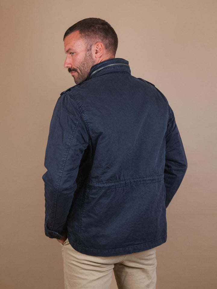 GIACCA SAHARIANA IMBOTTITA IN COTONE BLU BU24W04JKTWL100CO 200 ANDREA MORANDO 