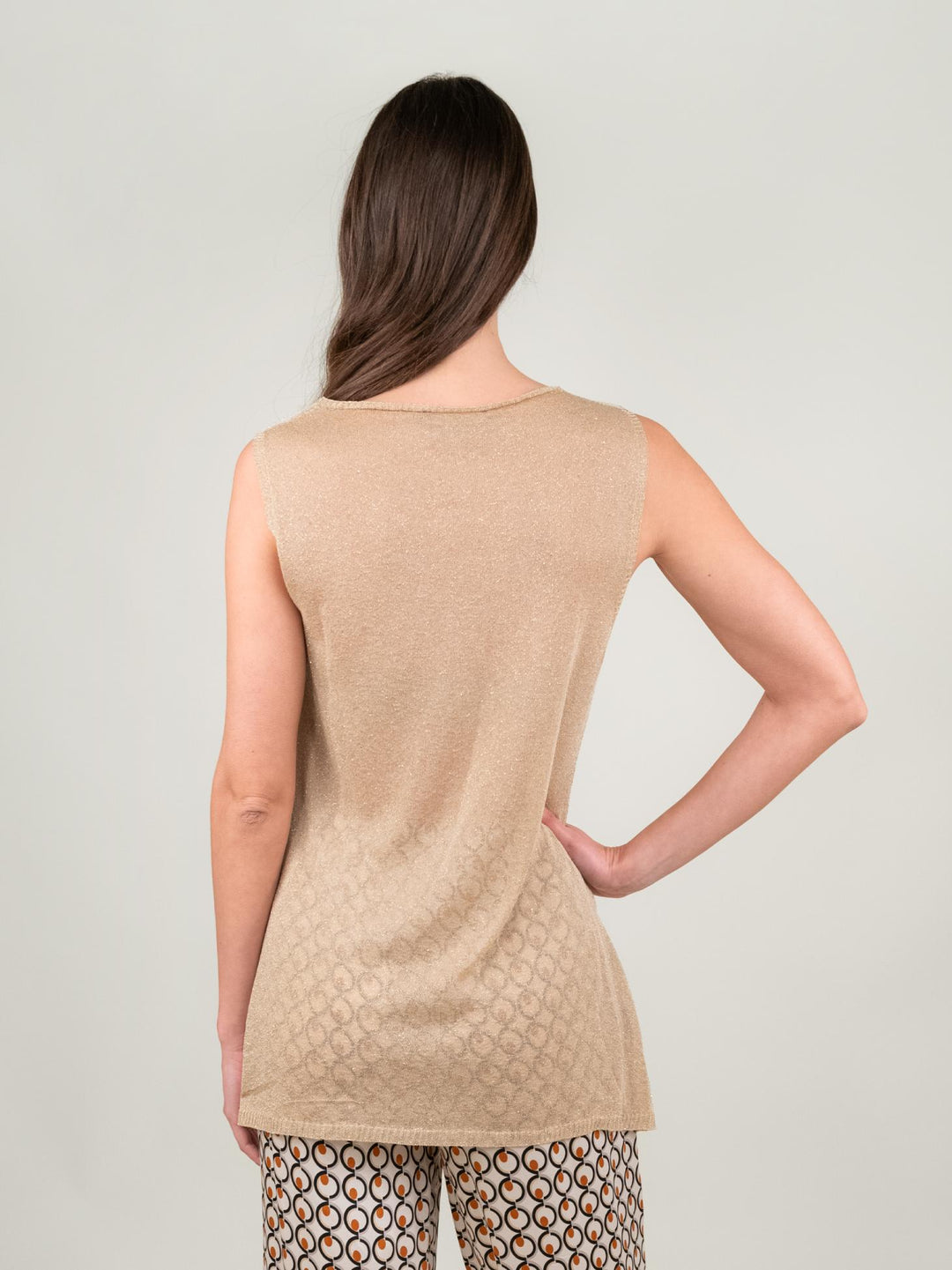 TOP SMANICATO ORO LUREX 12105BF ORO ANDREA MORANDO 