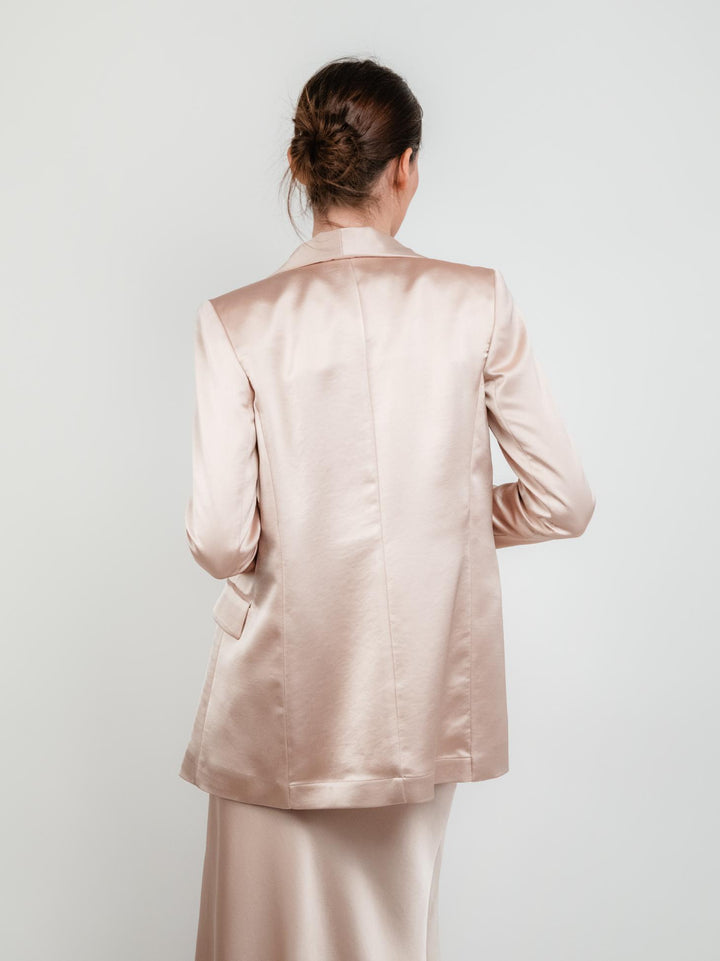 BLAZER IN RASO COLOR CHAMPAGNE