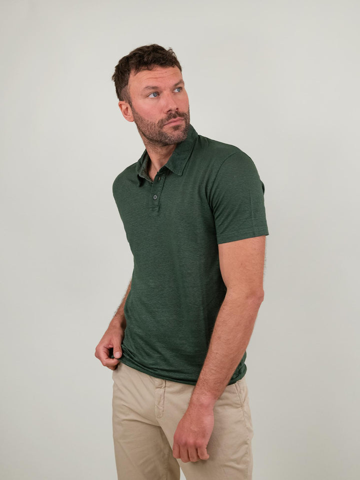 T-SHIRT IN LINO COLOR ARMY GREEN 0602 343 FIESOLI DANIELE 