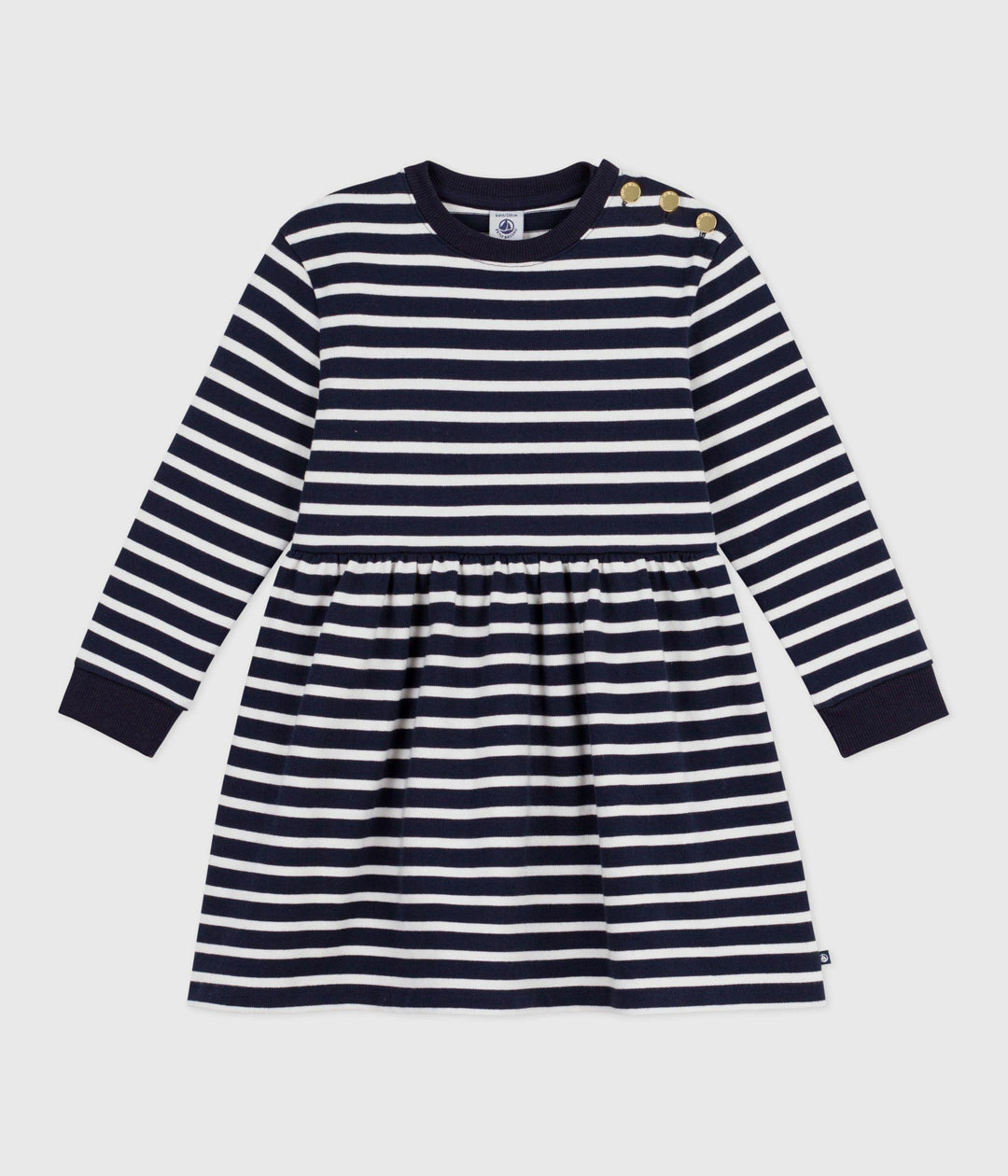 Abito marinière a maniche lunghe in cotone bambina A0EBL 01 PETIT BATEAU 