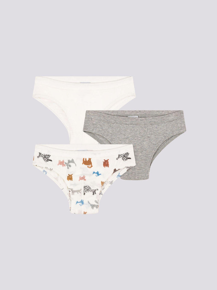 CONFEZIONE DA 3 SLIP BAMBINO IN COTONE MOTIVO CANE A08L5 00 PETIT BATEAU 