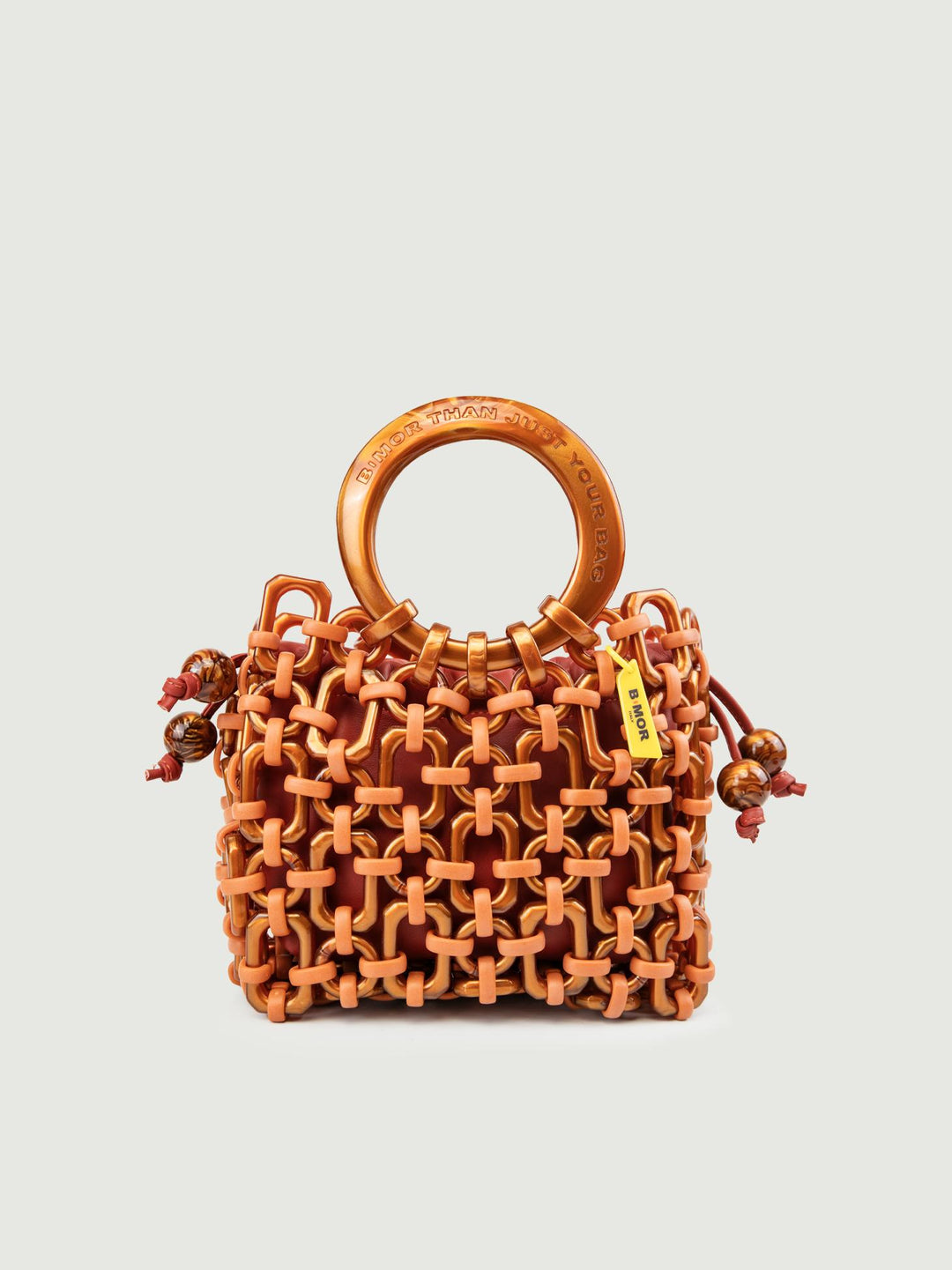 POCHETTE BON BON IN PELLE ARANCIONE BONBON MATTONE BIMOR 