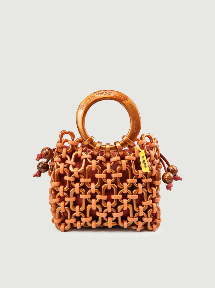 POCHETTE BON BON IN PELLE ARANCIONE BONBON MATTONE BIMOR 