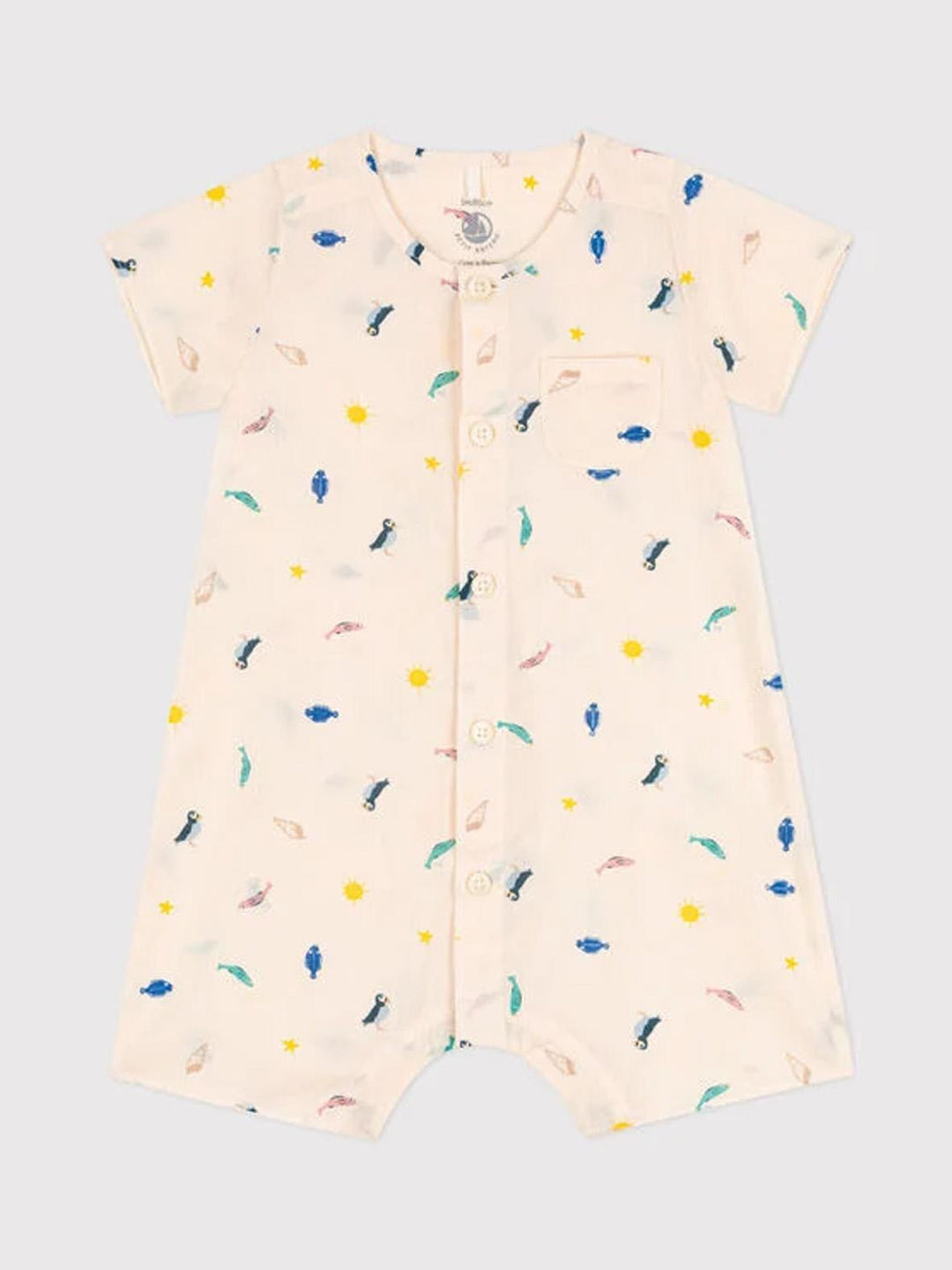 Tutina in popeline bebè con stampa A06K5 01 PETIT BATEAU 
