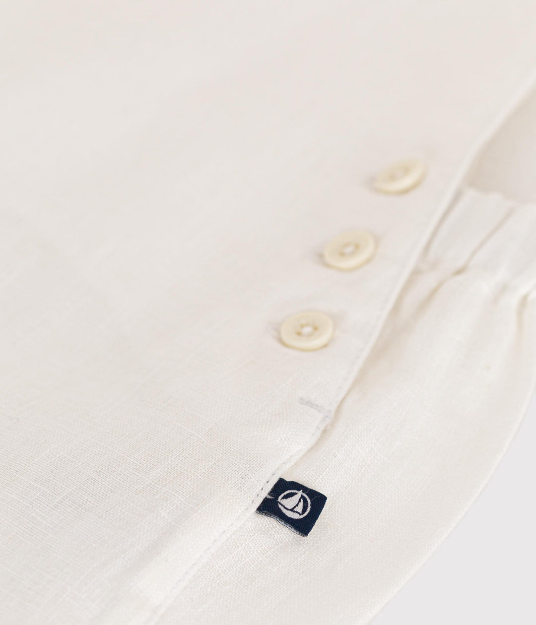 SALOPETTE  BIANCA CORTA BEBÈ IN LINO A0A5S 01 PETIT BATEAU 