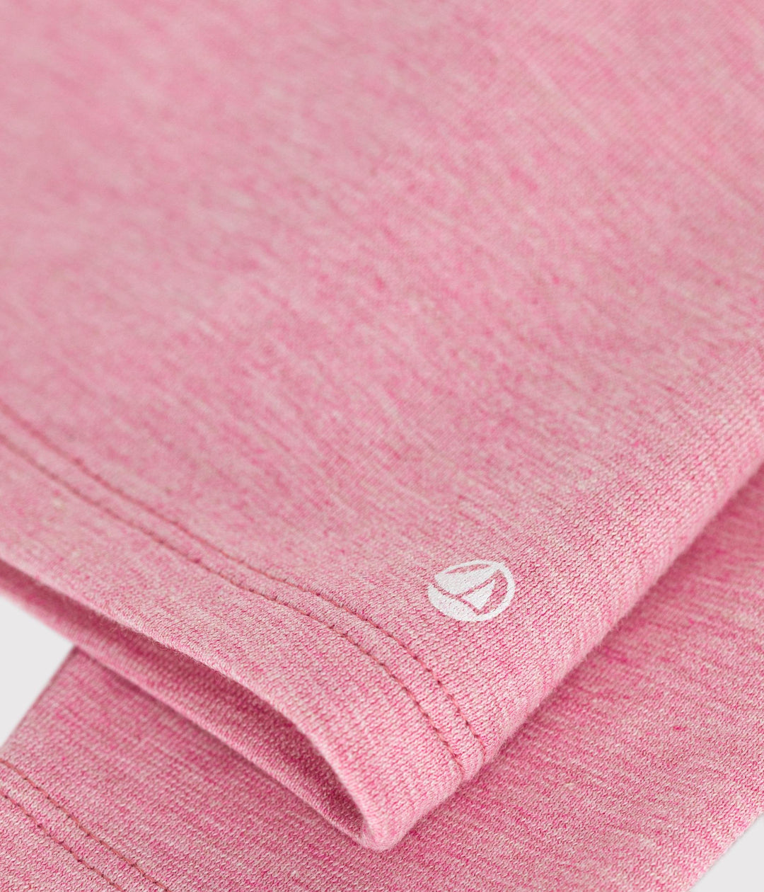 Blusa tinta unita rosa a manica lunga in jersey A0BOS 02 PETIT BATEAU 
