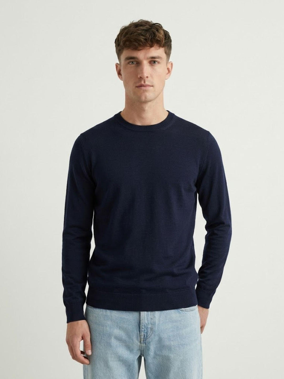 Maglia in tencel navy 6-LY0014 7000 ANDREA MORANDO 