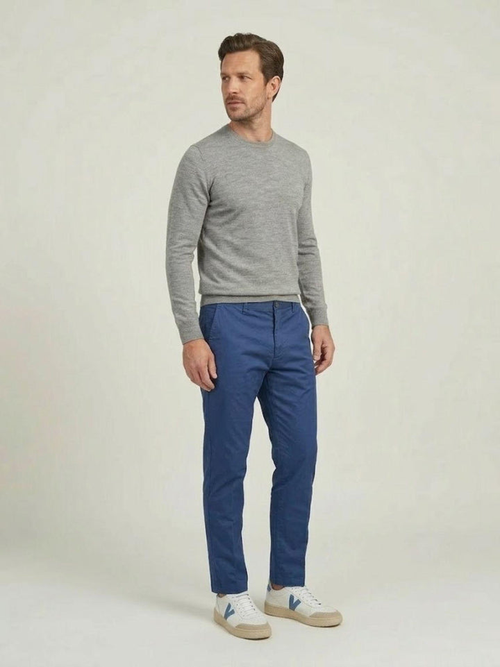 Pantalone chino in cotone bluette CO0123M 7019 ANDREA MORANDO 
