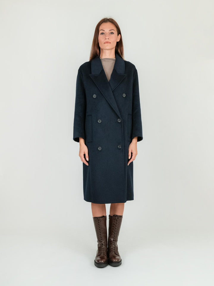 CAPPOTTO OVER DOPPIOPETTO BLU JULIE BLU ANDREA MORANDO 