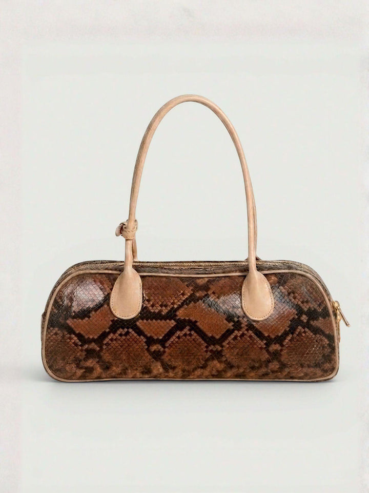 Borsa a spalla Doxie in pelle di pitone marrone DOXIE PITONE MARRONE BIMOR 