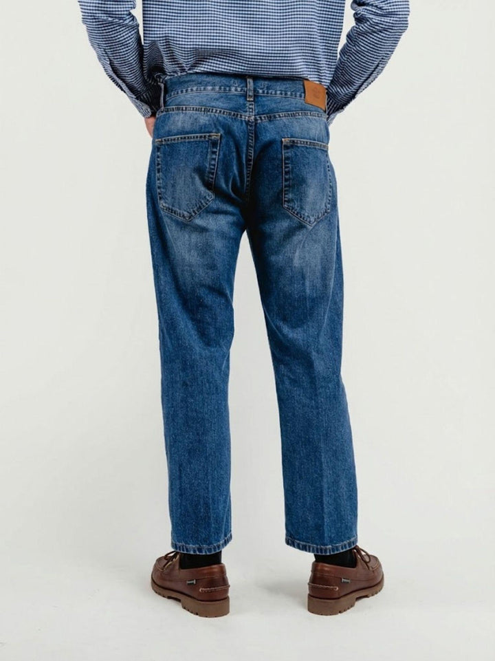 PANTALONE 5 TASCHE CON TAGLIO DRITTO IN DENIM MEDIO 7670BLKCECRE CRETA ANDREA MORANDO 