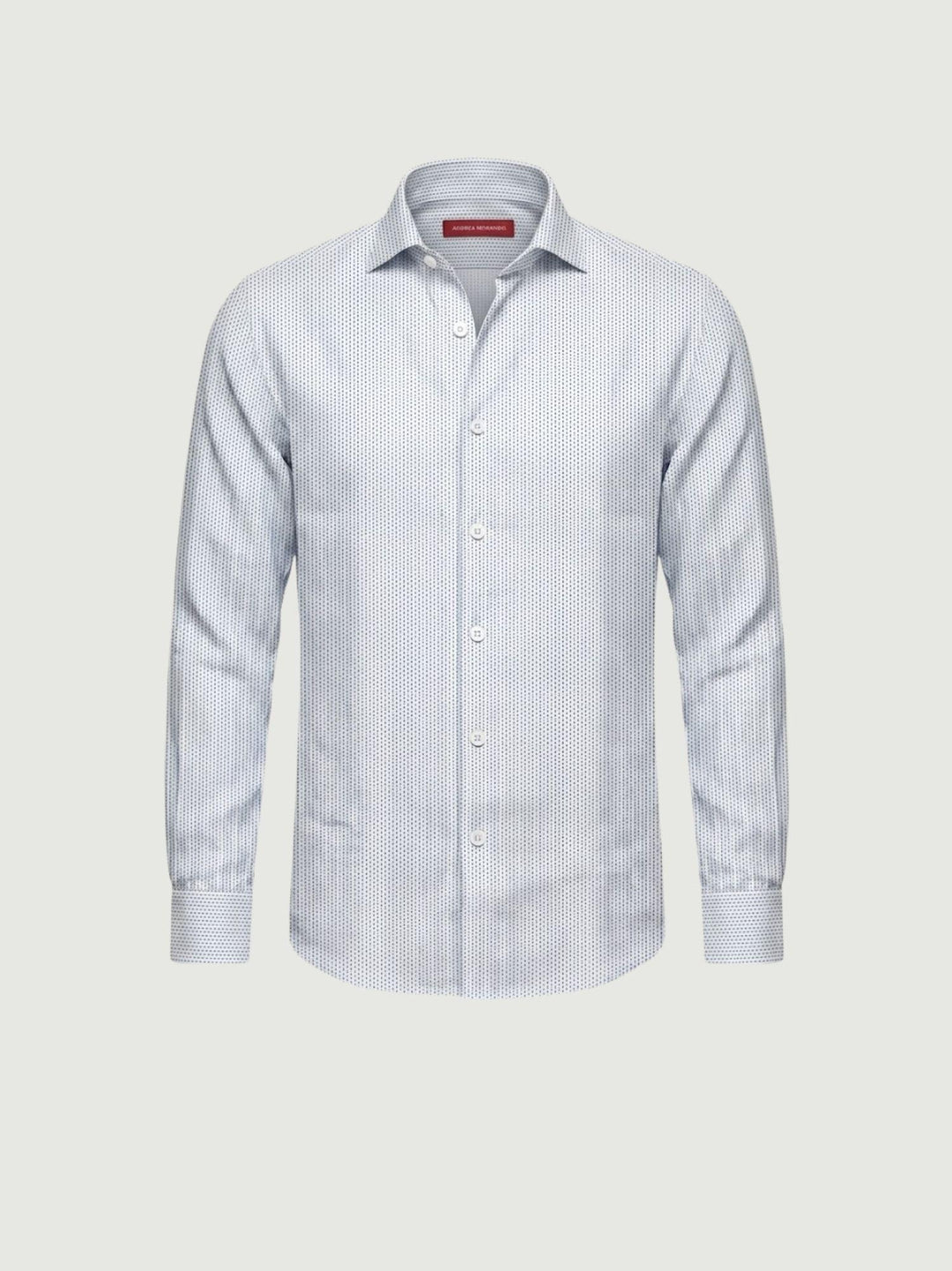 Camicia no stiro con micro fantasia puntinata azzurra BU26S10CAFIO4151NY 208 ANDREA MORANDO 