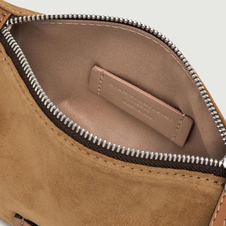 Borsa a mano Nora Pouch mini in camoscio cuoio BS 10224/24PE CM-PL 206 GIANNI CHIARINI 