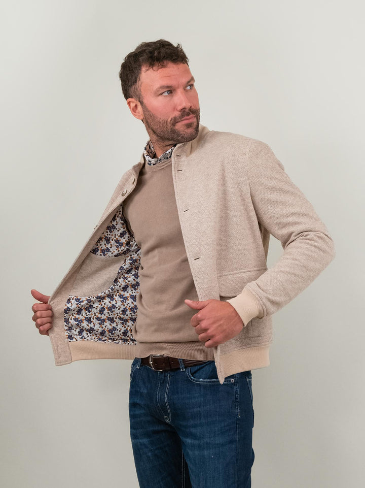 GIUBBOTTO IN MAGLIA BEIGE NESTA BEIGE ANDREA MORANDO 