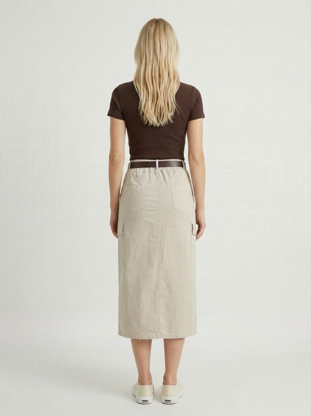 Gonna cargo midi in cotone panna 6105 PANNA ANDREA MORANDO 