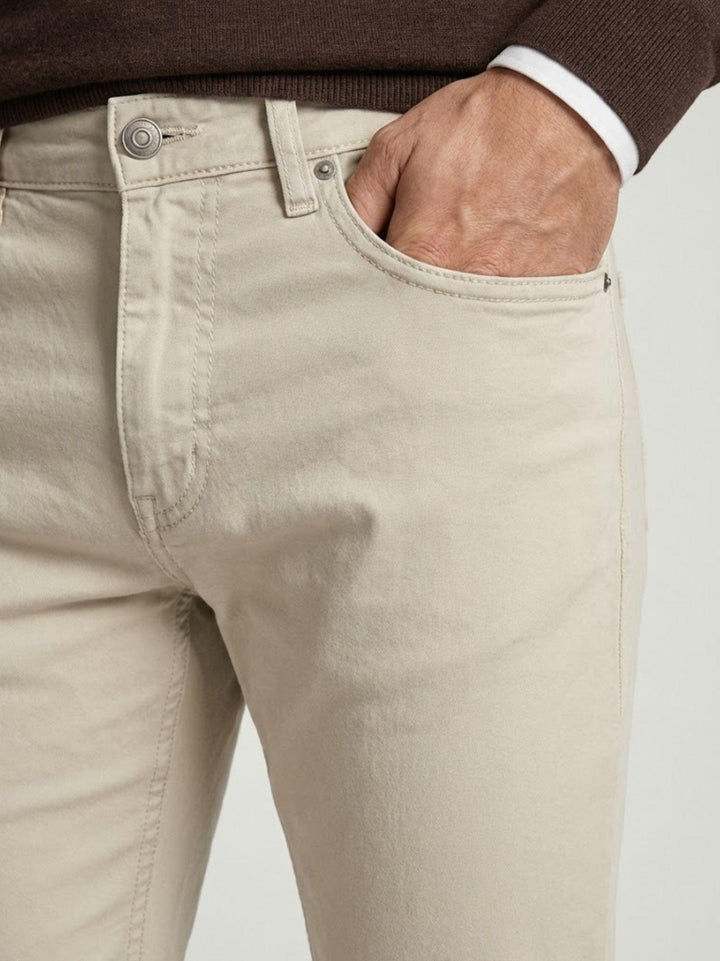 Pantalone cinque tasche in cotone beige 7607GB BEIGE ANDREA MORANDO 