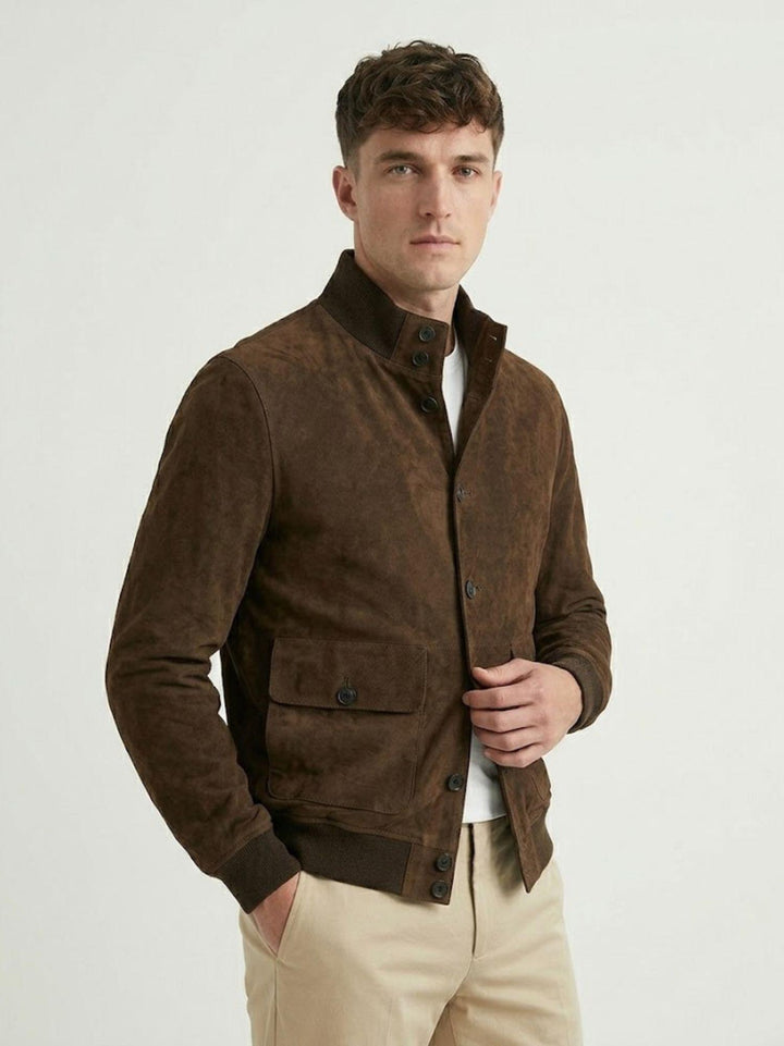 Giacca Riverside in camoscio cioccolato RIVERSIDE 126 JACK LEATHER 