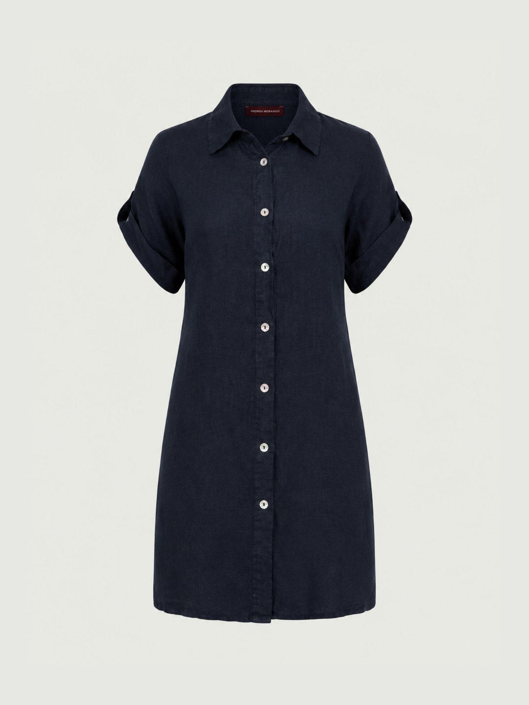 Abito camicia in lino navy 6AB0527 BLU ANDREA MORANDO 