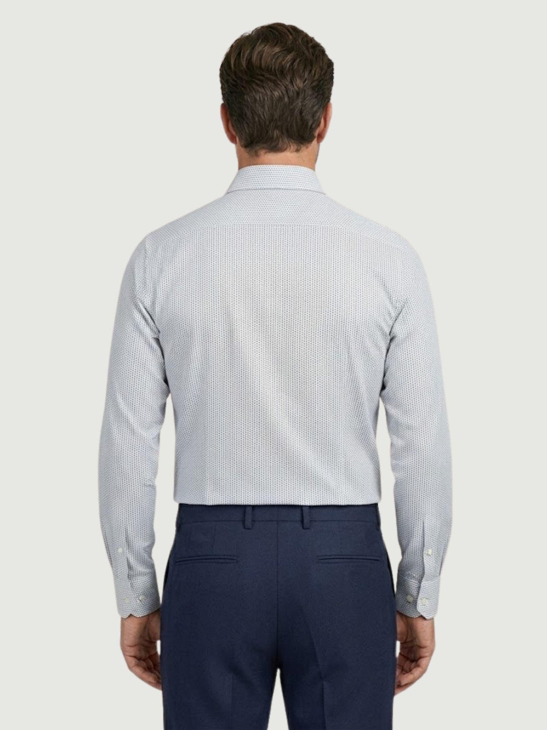 Camicia no stiro con micro fantasia puntinata azzurra BU26S10CAFIO4151NY 208 ANDREA MORANDO 