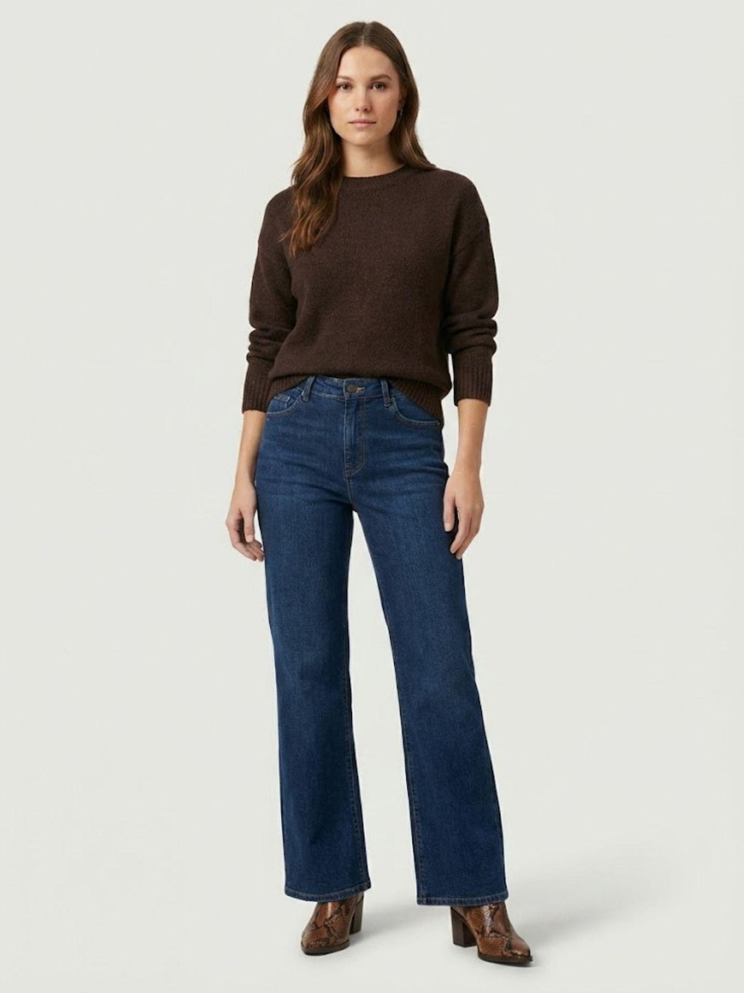 Jeans a palazzo in denim lavaggio scuro 9289 DENIM SCURO ANDREA MORANDO 