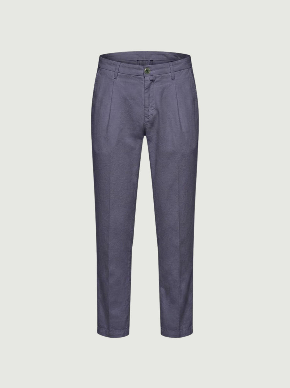 Pantalone chino in lino e cotone blu acciaio P-TONY 121 ANDREA MORANDO 