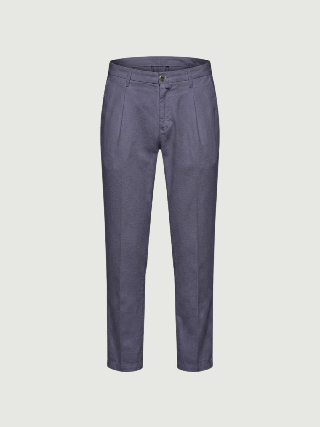 Pantalone chino in lino e cotone blu acciaio P-TONY 121 ANDREA MORANDO 