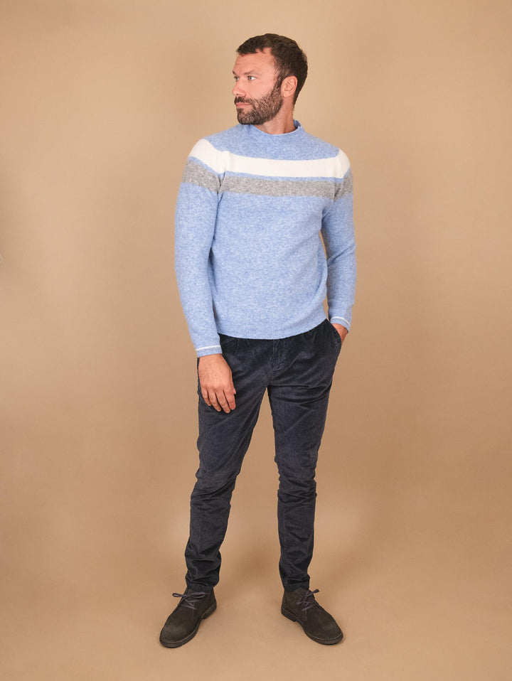 GIROCOLLO AZZURRO IN MISTO LANA MERINO 0094 0021 FIESOLI DANIELE 
