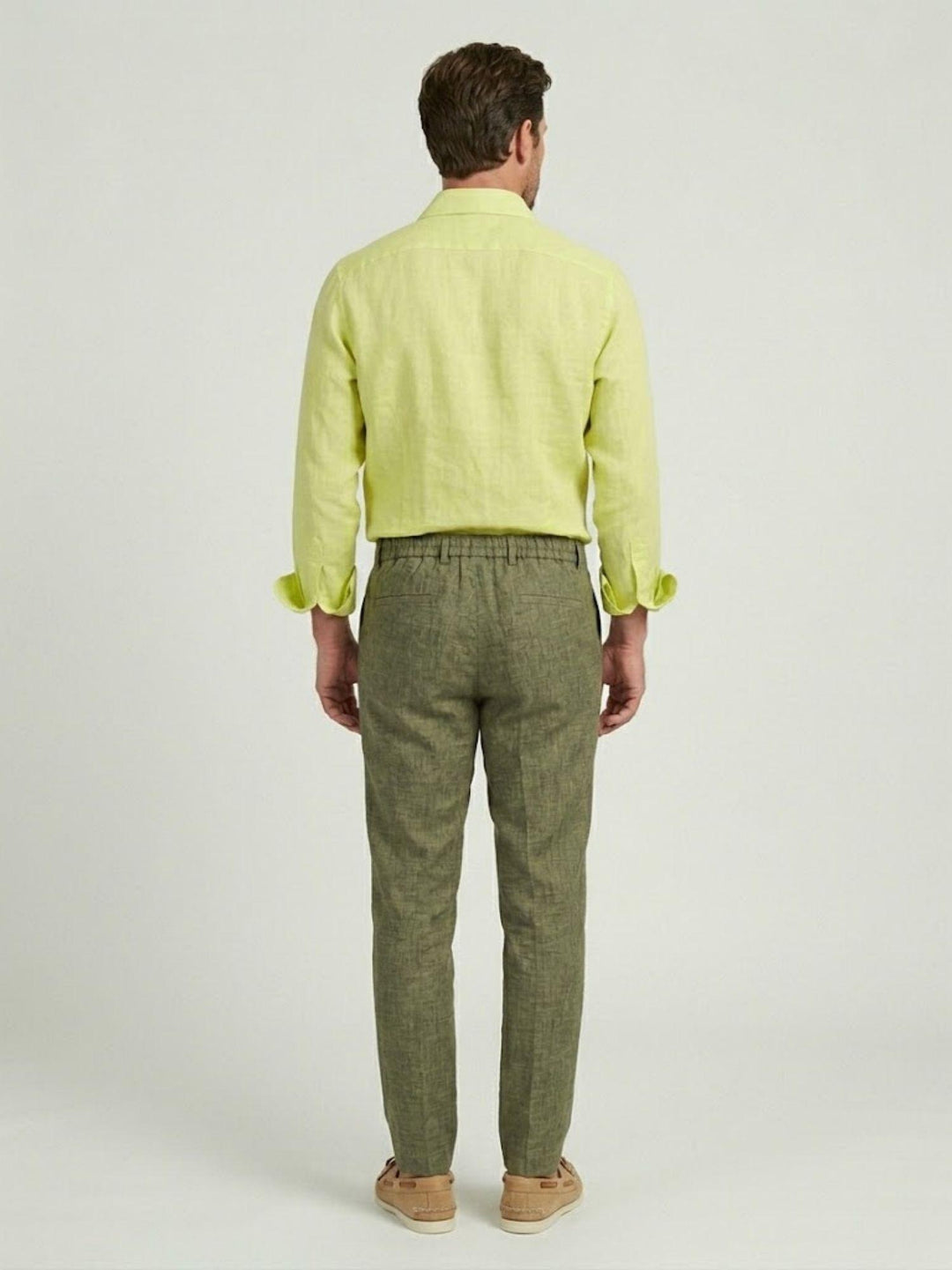 Pantalone in cotone con coulisse fiammato verde militare PTN00622 ARMY ANDREA MORANDO 