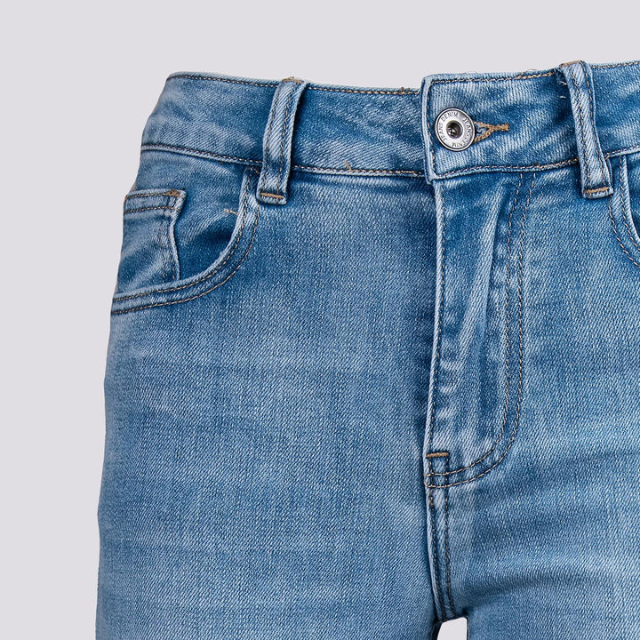 Jeans elasticizzato con spacco laterale 6826/26 DENIM CHIARO ANDREA MORANDO 