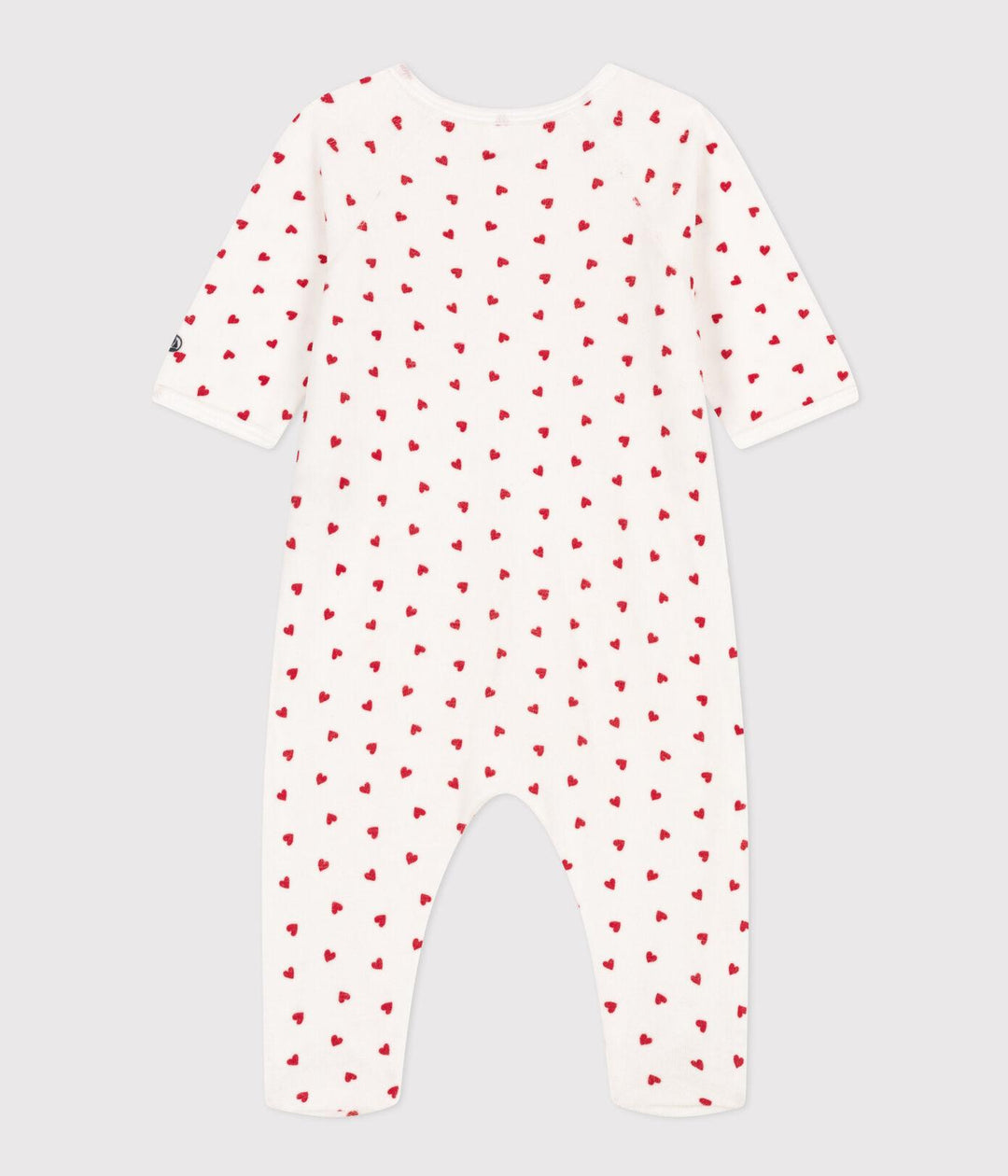 PIGIAMA BEBÈ IN CINIGLIA CON CUORi A081E 01 PETIT BATEAU 