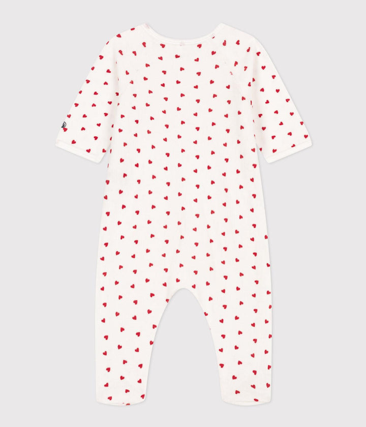 PIGIAMA BEBÈ IN CINIGLIA CON CUORi A081E 01 PETIT BATEAU 