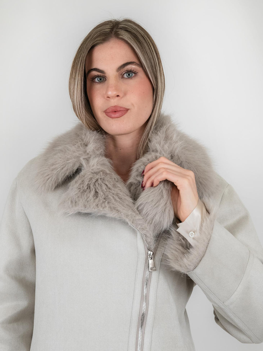 ECOMONTONE PANNA CON PELLICCIA ECOLOGICA B520SILK 28 ANDREA MORANDO 