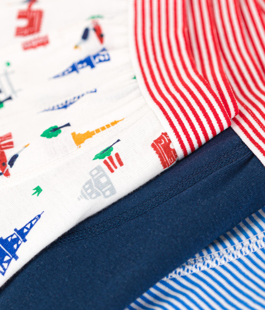 CONFEZIONE DA 3 BOXER PARIGI IN COTONE BAMBINO A0AB7 00 PETIT BATEAU 