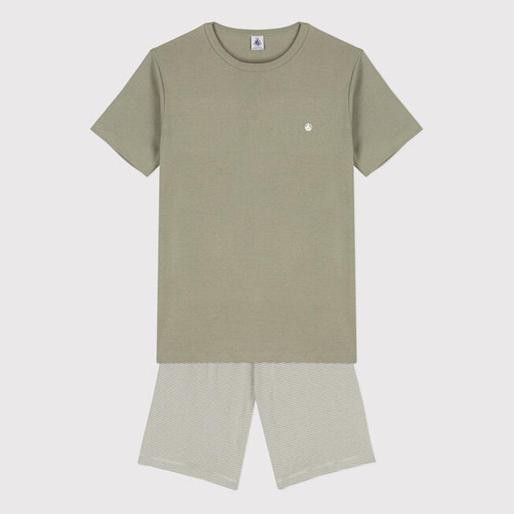 Pigiama corto in cotone millerighe A078C 01 PETIT BATEAU 