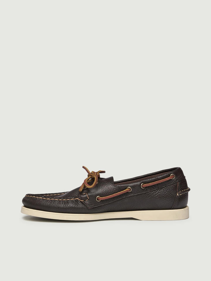 Mocassino Docksides Portland in pelle martellata marrone scuro 73118WW 901 SEBAGO 