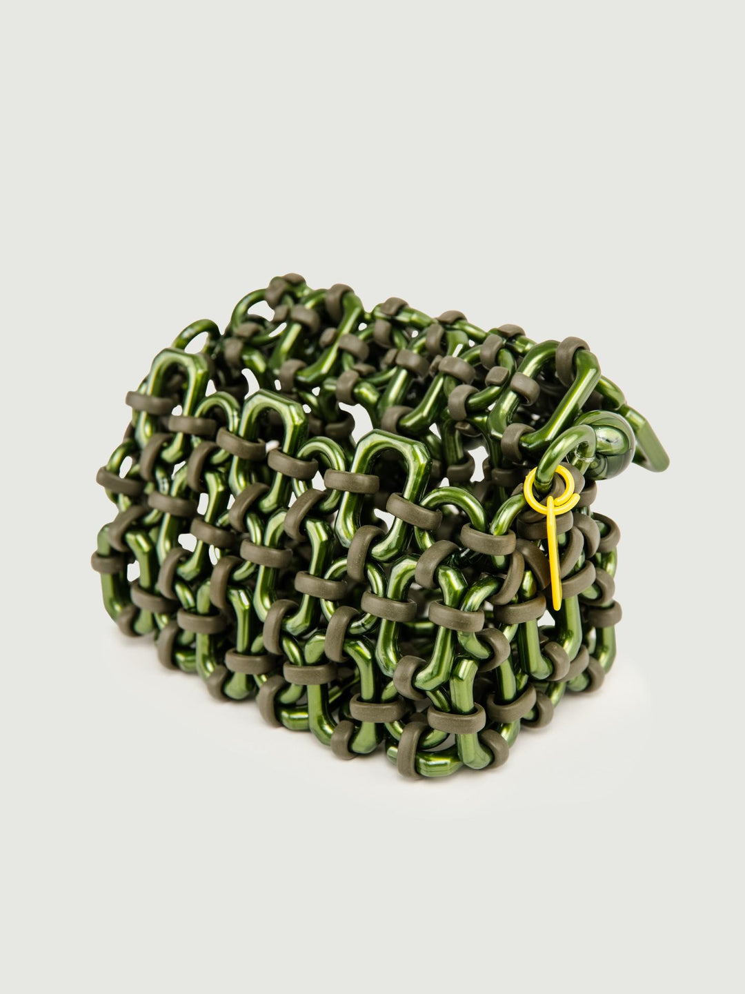 BORSA BUBBLE IN RESINA VERDE METALLIZZATO BUBBLE METALLIC GREEN BIMOR 