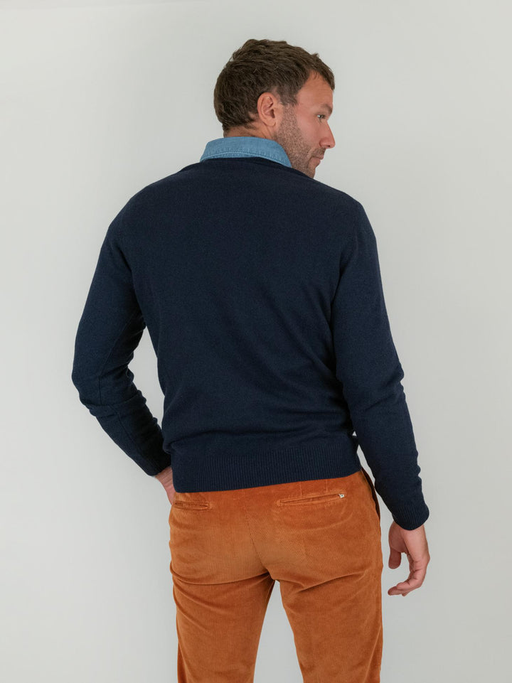 MAGLIA GIROCOLLO IN LANA MERINO BLU 0030 23 FIESOLI DANIELE 