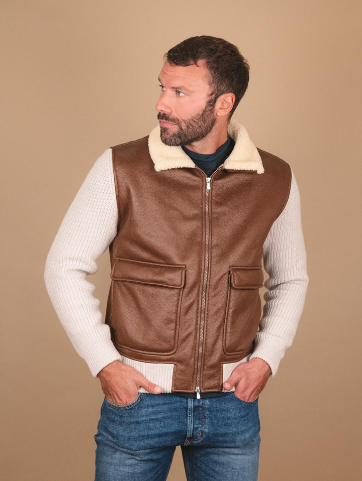 BOMBER IN LANA VERGINE E ALCANTARA 13141 400 ANDREA MORANDO 