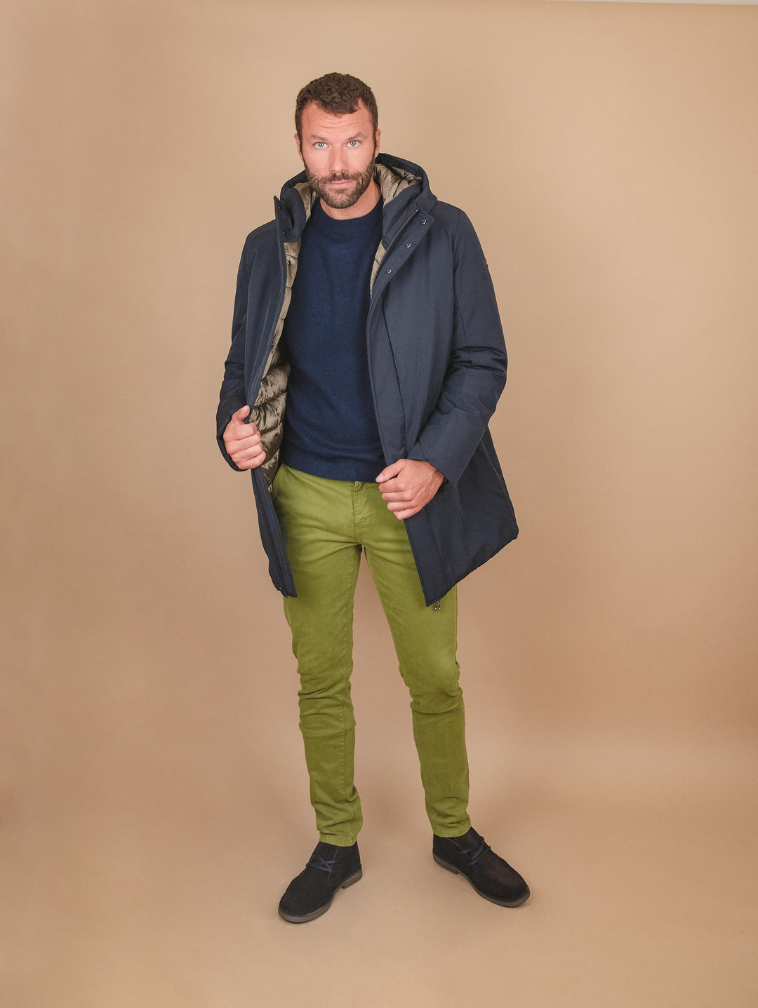 PARKA IMBOTTITO IN TESSUTO TECNICO BLU PARKA CITY DKNAV CANADIENS 