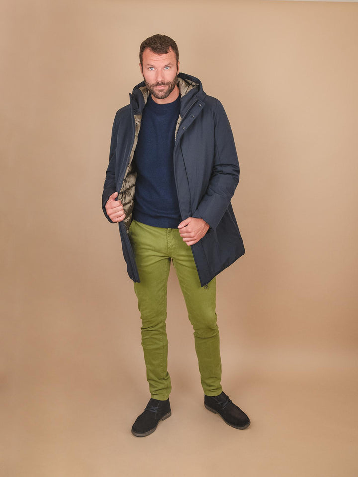 PARKA IMBOTTITO IN TESSUTO TECNICO BLU PARKA CITY DKNAV CANADIENS 