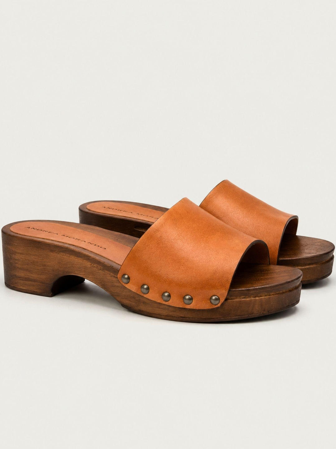 Zoccolo basso in pelle scamosciata arancione 110ST ORANGE ANDREA MORANDO 