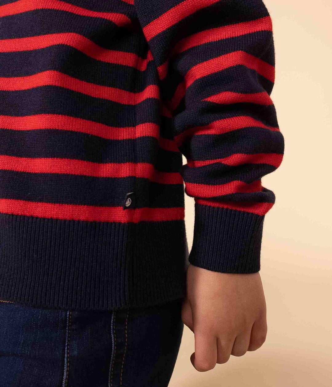 MAGLIONE ALLA MARINARA IN LANA E COTONE BAMBINO UNISEX A081S 01 PETIT BATEAU 
