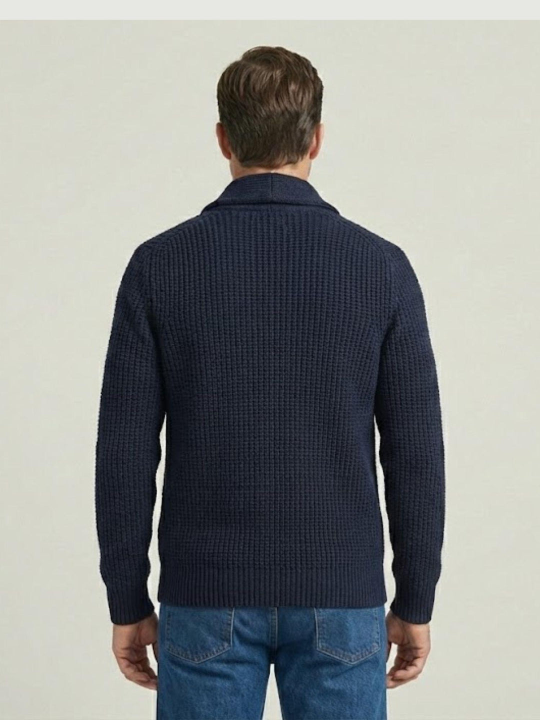 Cardigan collo sciallato blu 4366225 278 ANDREA MORANDO 