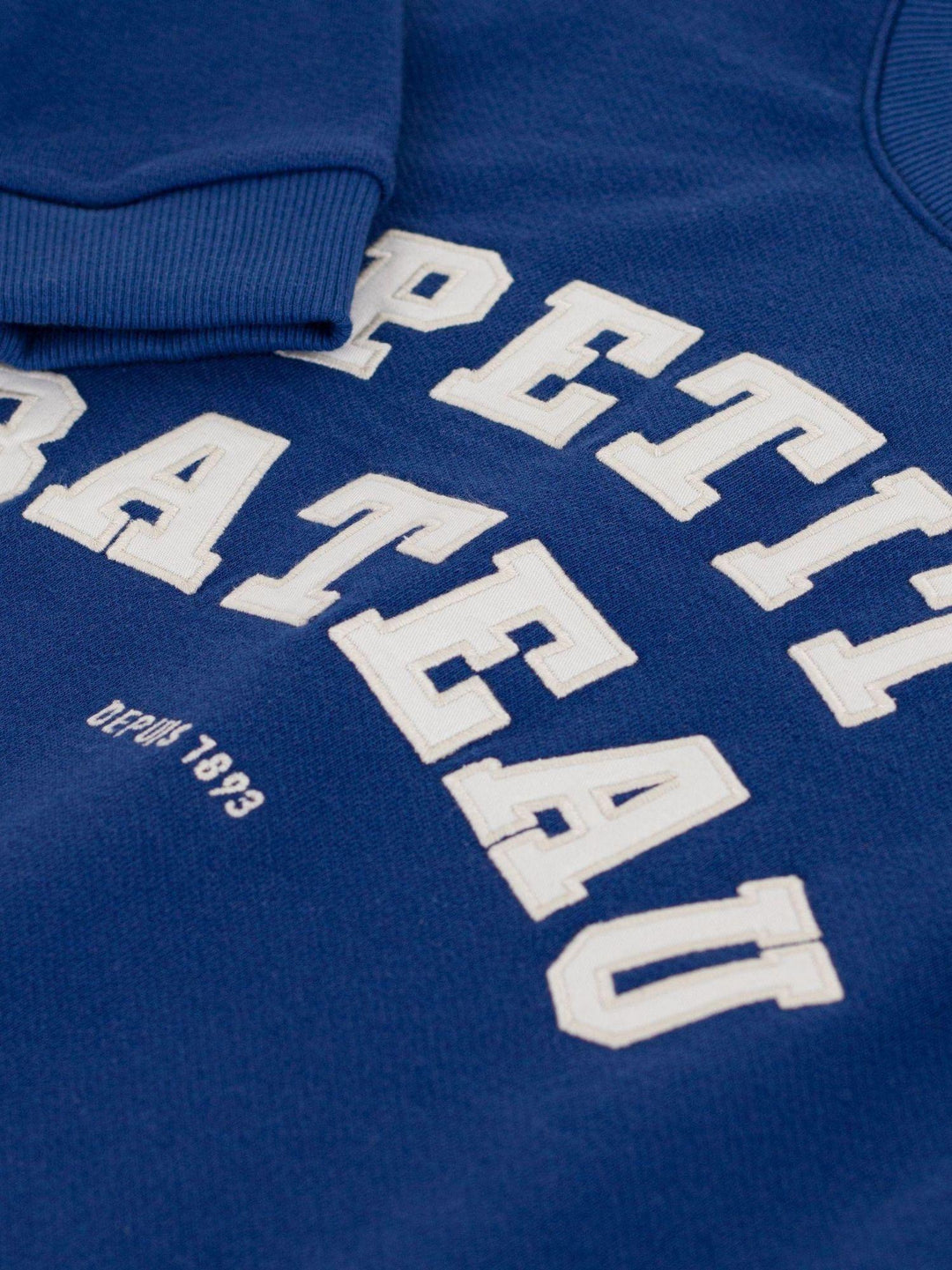 Felpa con logo frontale in cotone blu A0F58 01 PETIT BATEAU 